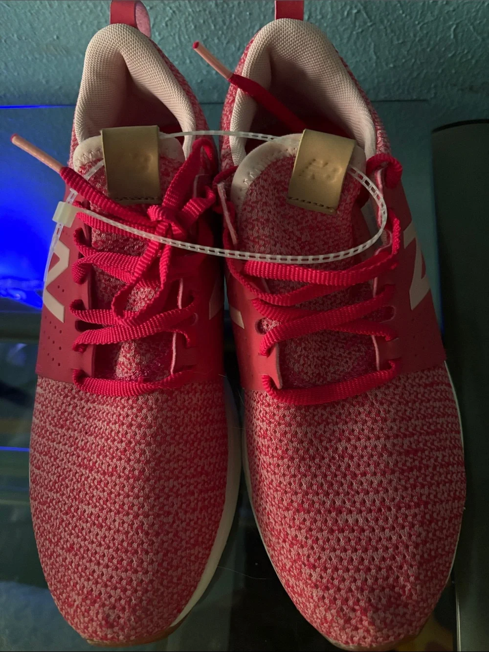 New Balance Pink and Coral Knit Running Shoes